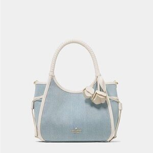 ♠️kate spade Stash Denim Floral Small Carryall Bag, Blue Multi NWT